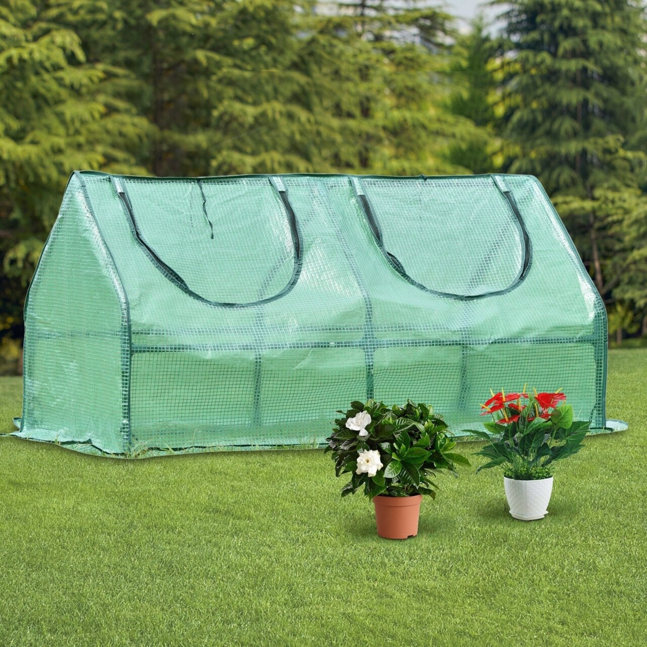 SKUSHOPS Round Opening conservatory Outdoor mini greenhouse helps to protect plants